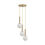 S006R 3H G9 Pendant Light – Opal & Gold – Decorative Glass - Image 3