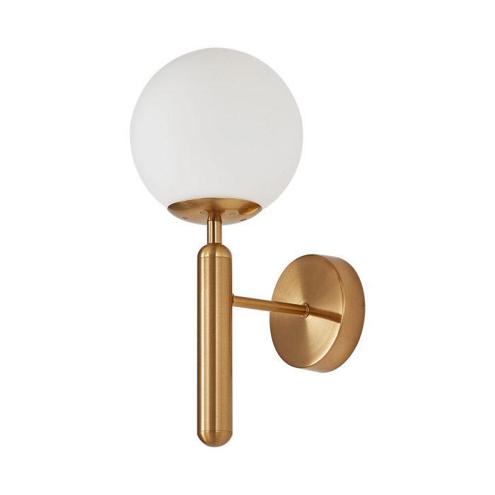 S006W 1H G9 Wall Light – Opal & Gold – Decorative Glass - Image 3