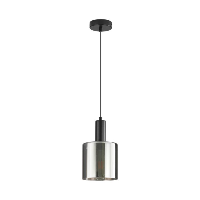 S007R 1H E27 Pendant Light – Smoky Silver – Decorative Glass - Image 3