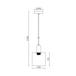 S007R 1H E27 Pendant Light – Smoky Silver – Decorative Glass - Image 4