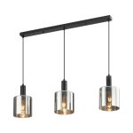 S007S 3H E27 Pendant Light – Smoky Silver – Decorative Glass