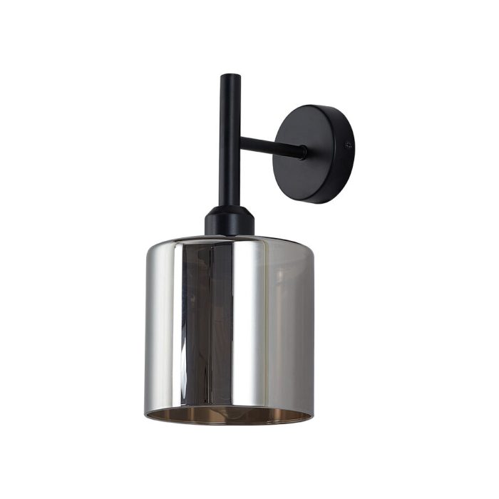 S007W 1H E27 Wall Light – Smoky Silver – Decorative Glass - Image 3