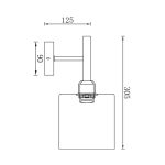 S007W 1H E27 Wall Light – Smoky Silver – Decorative Glass - Image 4