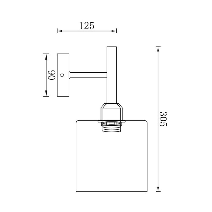 S007W 1H E27 Wall Light – Smoky Silver – Decorative Glass - Image 4