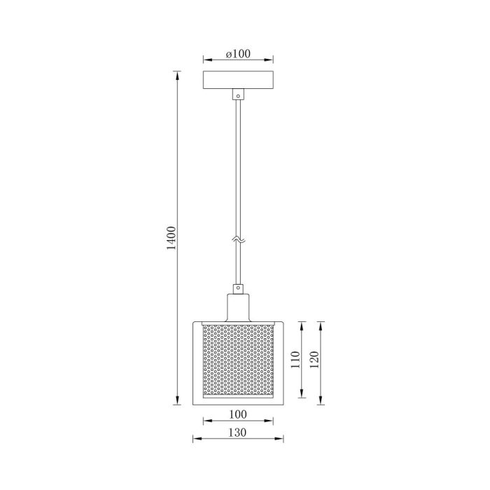 S008R 1H E14 Pendant Light – Cooper – Decorative Glass - Image 4