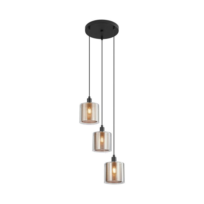 S008R 3H E14 Pendant Light – Cooper – Decorative Glass - Image 1