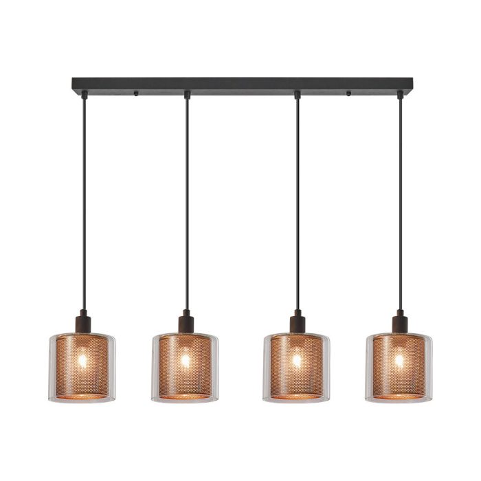 S008S 4H E14 Pendant Light – Cooper – Decorative Glass - Image 1