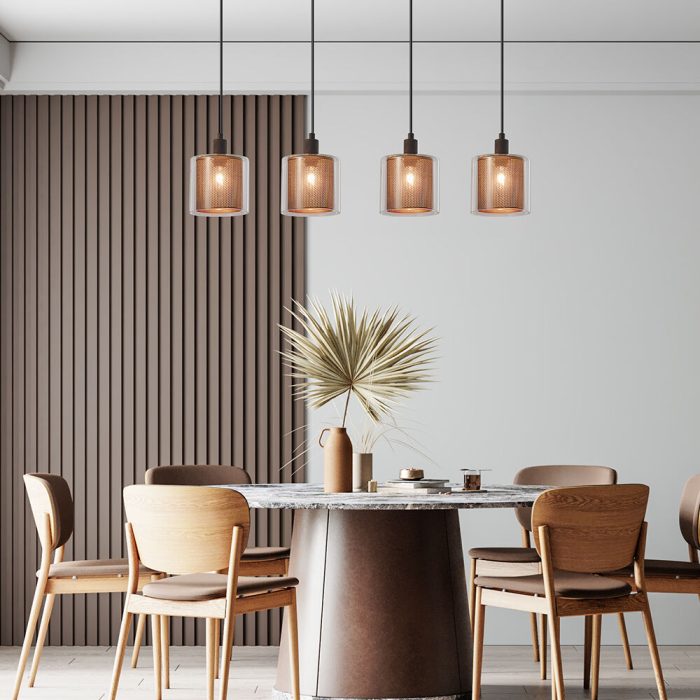 S008S 4H E14 Pendant Light – Cooper – Decorative Glass - Image 2