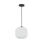 S009R 1H E27 Pendant Light – Opal & Black – Decorative Glass - Image 3