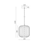 S009R 1H E27 Pendant Light – Opal & Black – Decorative Glass - Image 4