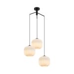 S009R 3H E27 Pendant Light – Opal & Black – Decorative Glass