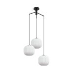 S009R 3H E27 Pendant Light – Opal & Black – Decorative Glass - Image 3