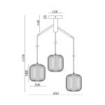 S009R 3H E27 Pendant Light – Opal & Black – Decorative Glass - Image 4