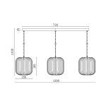 S009S 3H E27 Pendant Light – Opal & Black – Decorative Glass - Image 4