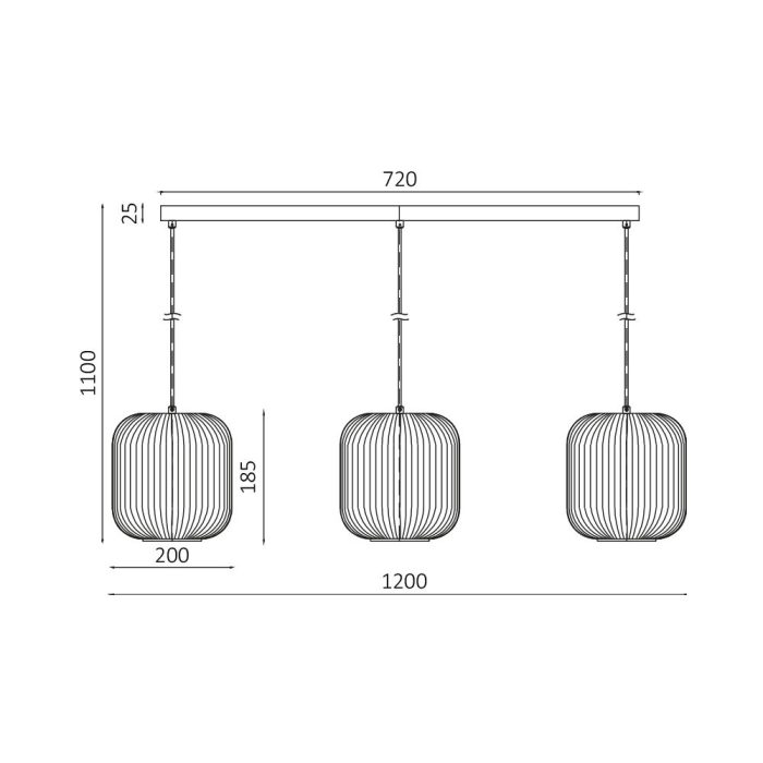 S009S 3H E27 Pendant Light – Opal & Black – Decorative Glass - Image 4