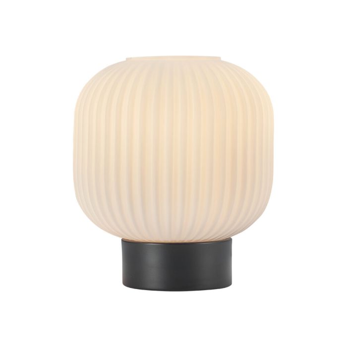 S009T 1H E27 Table Lamp – Opal & Black – Decorative Glass - Image 1