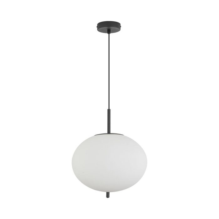 S011R 1H E27 Pendant Light – Opal & Black – Decorative Glass - Image 3