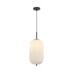 S011R 1H E27 Pendant Light – Opal & Black – Decorative Glass