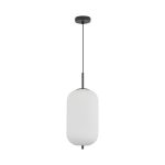 S011R 1H E27 Pendant Light – Opal & Black – Decorative Glass - Image 3