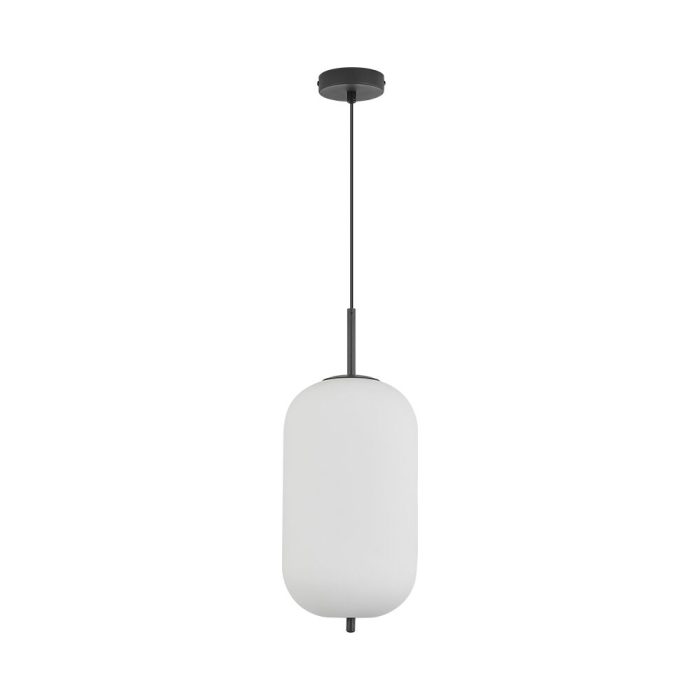 S011R 1H E27 Pendant Light – Opal & Black – Decorative Glass - Image 3