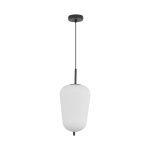 S011R 1H E27 Pendant Light – Opal & Black – Decorative Glass - Image 3