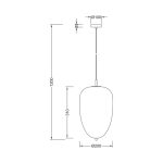 S011R 1H E27 Pendant Light – Opal & Black – Decorative Glass - Image 4