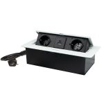 POP-UP bela nameštajska priključnica dvostruka + USB Tip-A+Tip-C 5V 2.1A 10W, 16A 250V-3600W