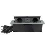 POP-UP grafitna nameštajska priključnica dvostruka + USB Tip-A+Tip-C 5V 2.1A 10W, 16A 250V-3600W - Image 2