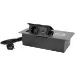 POP-UP crna nameštajska priključnica sa Wireless punjačem 15W + USB Tip-A+Tip-C 5V 2.1A 10W, 16A 250V-3600W