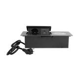 POP-UP crna nameštajska priključnica sa Wireless punjačem 15W + USB Tip-A+Tip-C 5V 2.1A 10W, 16A 250V-3600W - Image 2