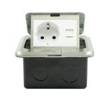 POP-UP PODSKLOP srebrni za pod sa priključnicom IP44 GS + Cat5e LAN, 16A 250V-3600W - Image 2