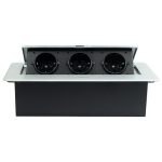 POP-UP srebrno-crni nameštajski sa tri utičnice 16A 250V-3600W - Image 2