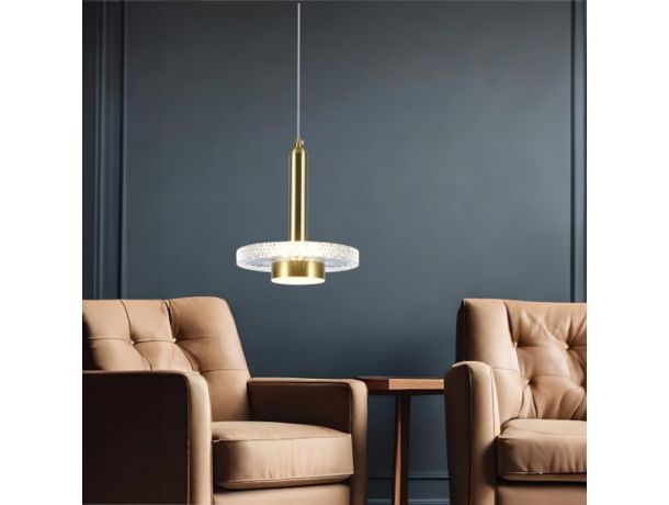 109212_1_1 LED visilica Solina 180mm – zlatna, 6W, 3000K - Slika 2