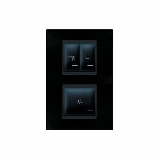 86 Aling Experience set sklopki sa indikatorom za kupatilo vertikalna univerzalna 3x16AX 250V 72323 - Slika 5