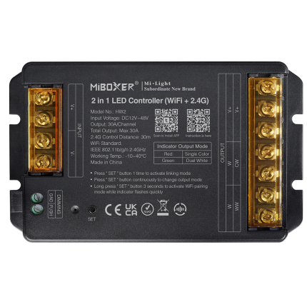 Miboxer HW2 2 u 1 CCT & Single Color LED Controller (WiFi + 2.4GHz)- Tuya