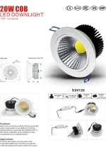 Klasik ugradna COB LED svetiljka 20W, izrez Ø120 mm – slika 7