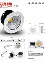 Klasik ugradna COB LED svetiljka 30W, izrez Ø145 mm – slika 7