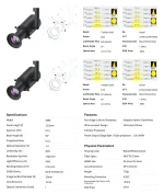 Kontura gobo šinski reflektor, optika Ø58 mm, ultra širok snop 90° – slika 3