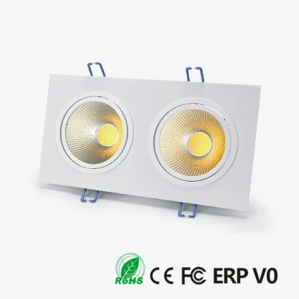 Kvadra ugradna COB LED svetiljka 2×10W – slika 2