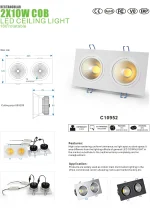 Kvadra ugradna COB LED svetiljka 2×10W – slika 7