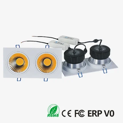 Kvadra ugradna COB LED svetiljka 2×20W – slika 2