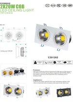 Kvadra ugradna COB LED svetiljka 2×20W – slika 6