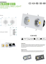Kvadra ugradna COB LED svetiljka 2×30W – slika 5