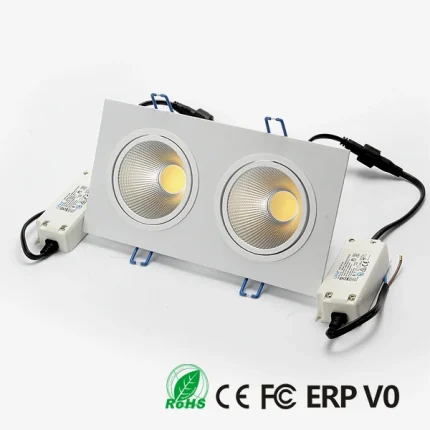 Kvadra ugradna COB LED svetiljka 2×6W – slika 1