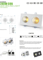 Kvadra ugradna COB LED svetiljka 2×6W – slika 7