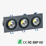 Kvadra ugradna COB LED svetiljka 3×10W – slika 1