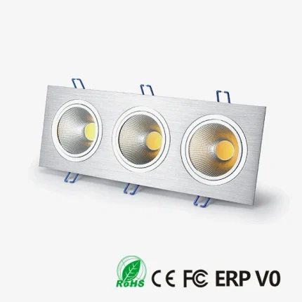 Kvadra ugradna COB LED svetiljka 3×10W – slika 2