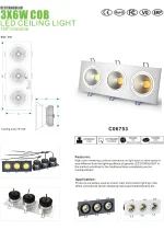 Kvadra ugradna COB LED svetiljka 3×6W – slika 2